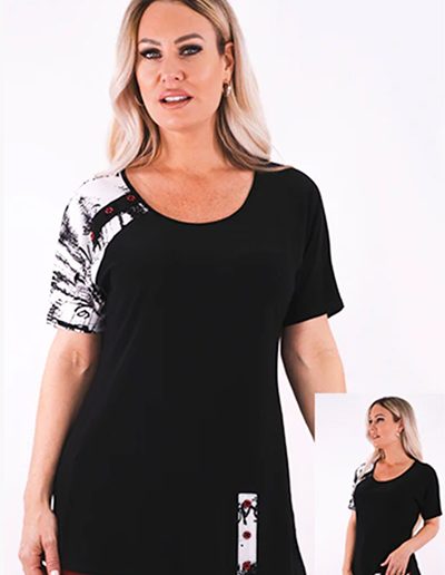 Black White Printed Color Top 23s 1431 90