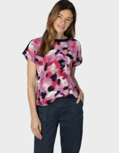 T Shirt With Hazy Blur Print Foxglove115