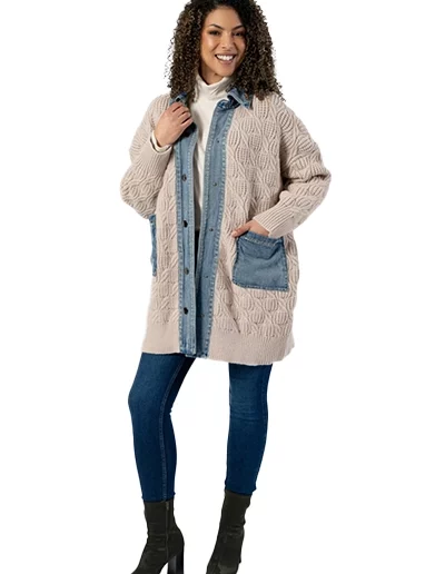 Denim Latte Sweater Jacket145